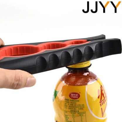 4-in-1 Multi-Function Can & Bottle Opener – Anti-Slip Handle Lid Twister for Jars, Cans, Pull-Tabs & Beverages