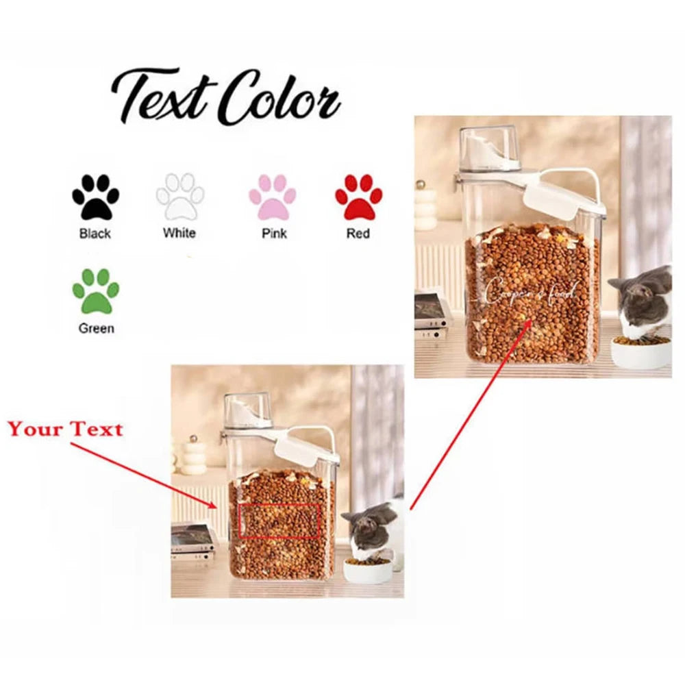 Custom Pet Food Storage Bucket – Moisture-Proof Sealed Container with Scale for Dog & Cat Food (2L / 3L)