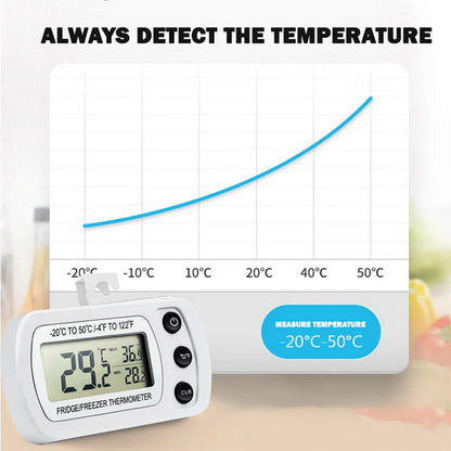 LCD Display Magnetic Hanging Refrigerator & Freezer Thermometer – Digital Temperature Meter for Fridge, Freezer & Kitchen Use