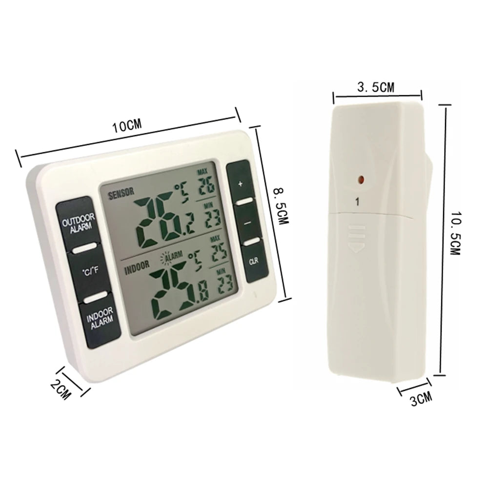Digital Wireless Refrigerator Thermometer – Cordless Fridge/Freezer Temperature Monitor (-40°C~60°C)