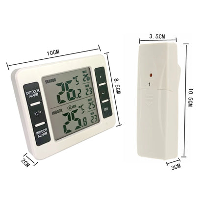 Digital Wireless Refrigerator Thermometer – Cordless Fridge/Freezer Temperature Monitor (-40°C~60°C)