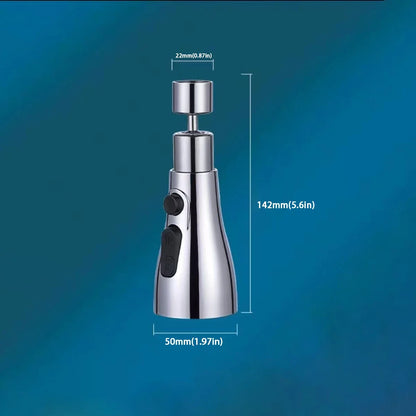 3-in-1 360° Rotating Kitchen Faucet Extender – Universal Pull-Out Tap Sprayer with Multi-Mode Booster Flow