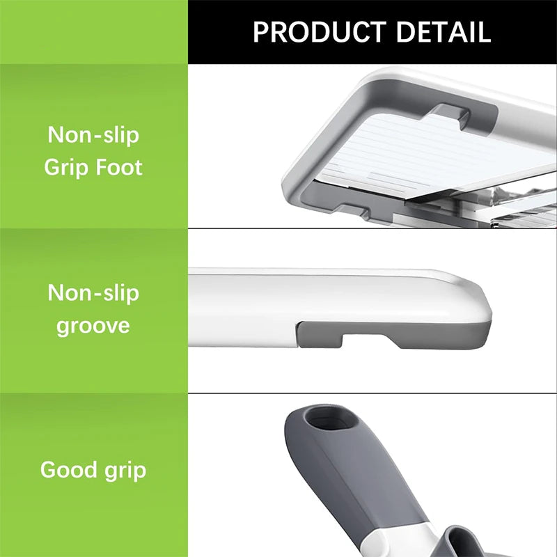 Adjustable Stainless Steel Mandoline Slicer – Multi-Function Veggie Chopper & Grater