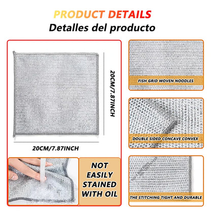 Magic Cleaning Cloth – Multipurpose Wire Mesh Miracle Scrubber for Tough Stains & Daily Dishwashing