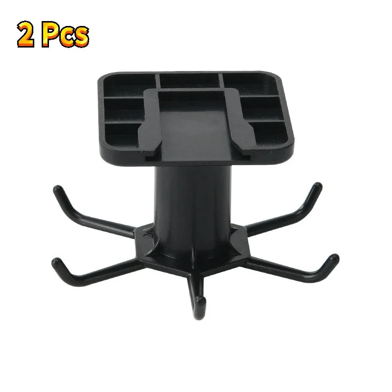 2PCS Kitchen Hook Organizer – Wall-Mounted Hanger & Dish Lid Rack for Cups, Utensils & Bathroom Storage (6 Hooks, PP/ABS)