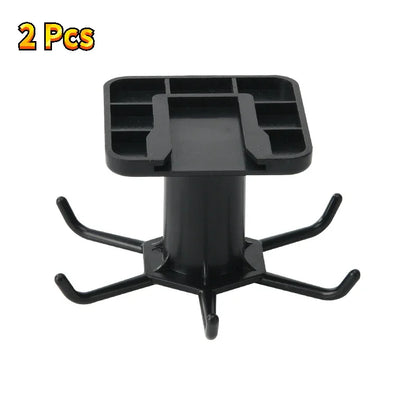 2PCS Kitchen Hook Organizer – Wall-Mounted Hanger & Dish Lid Rack for Cups, Utensils & Bathroom Storage (6 Hooks, PP/ABS)