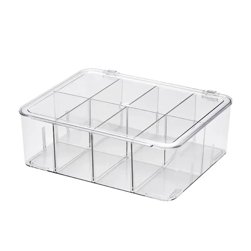 Acrylic Compartment Flip Box – Transparent Photocard Organizer & Display Case for K-Pop Cards, Stationery & Small Items