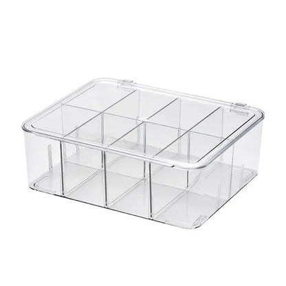 Acrylic Compartment Flip Box – Transparent Photocard Organizer & Display Case for K-Pop Cards, Stationery & Small Items