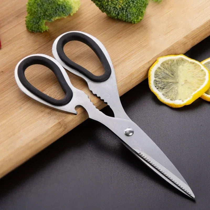 Stainless Steel Multifunction Kitchen Scissors – Heavy-Duty Bone Shears for Chicken, Fish, Vegetables & Household Use