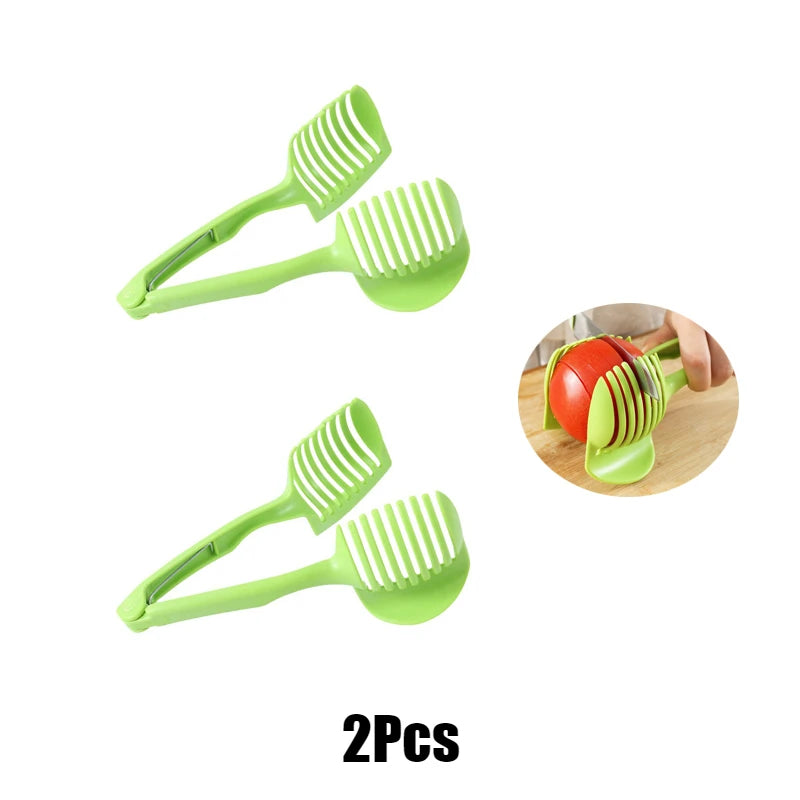 Stainless Steel Handheld Fruit Slicer Clip – Lemon, Orange, Tomato & Onion Cutter
