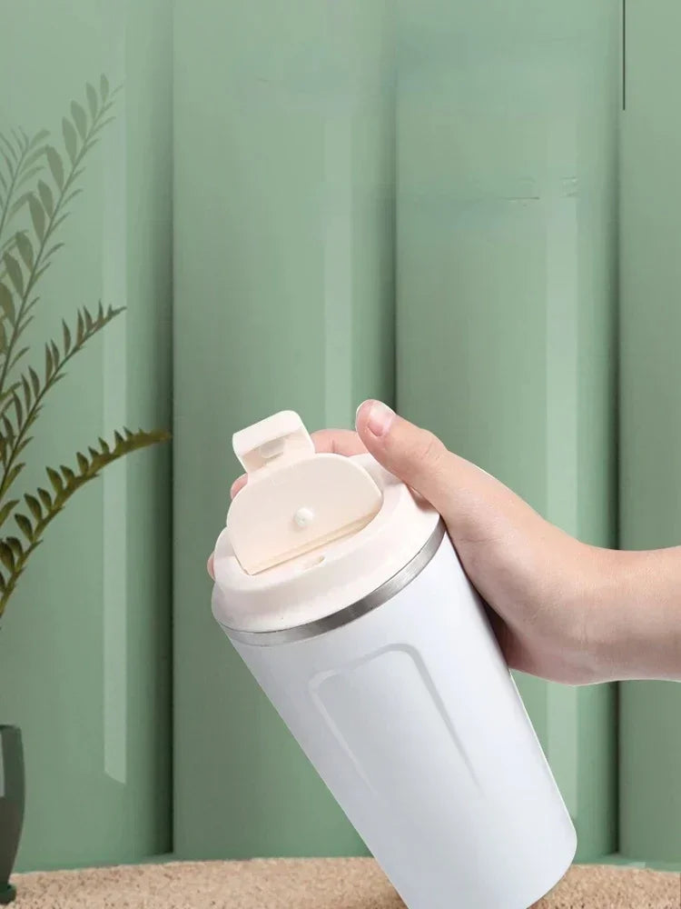 Stainless Steel Thermal Travel Coffee Cup – 380/510ml Vacuum Insulated Leak-Proof Mug for Hot & Cold Drinks