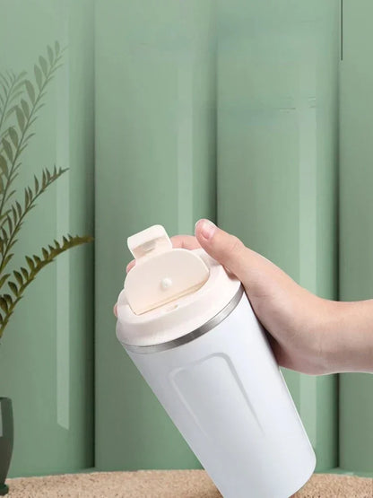 Stainless Steel Thermal Travel Coffee Cup – 380/510ml Vacuum Insulated Leak-Proof Mug for Hot & Cold Drinks