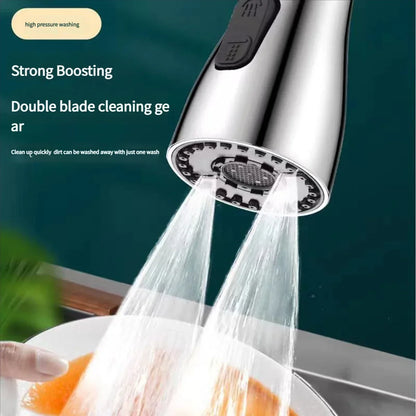 3-in-1 360° Rotating Kitchen Faucet Extender – Universal Pull-Out Tap Sprayer with Multi-Mode Booster Flow