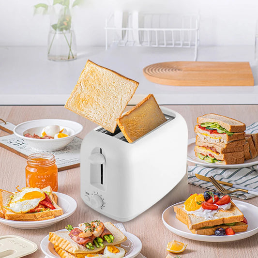 2025 Portable Mini Breakfast Toaster – 2-Slice Automatic Pop-Up Toaster with 6 Browning Modes & Removable Crumb Tray