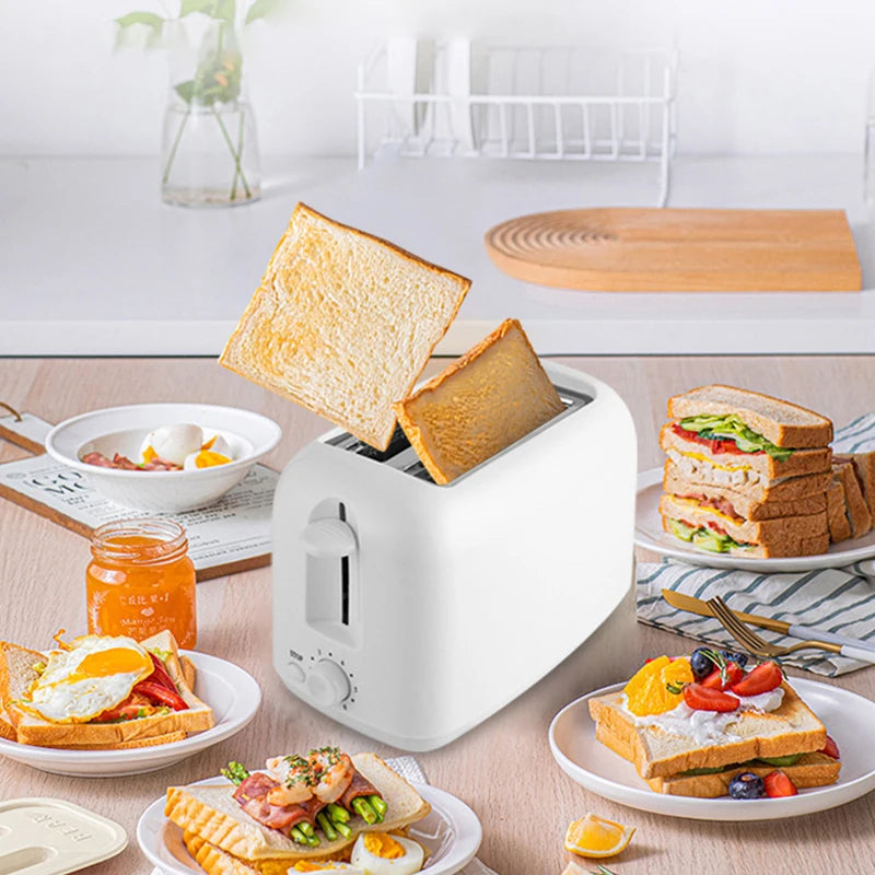2025 Portable Mini Breakfast Toaster Automatic Removable Bread Crumb Tray Toaster 6 Modes 2 Slice Bread Maker Toaster Ding~