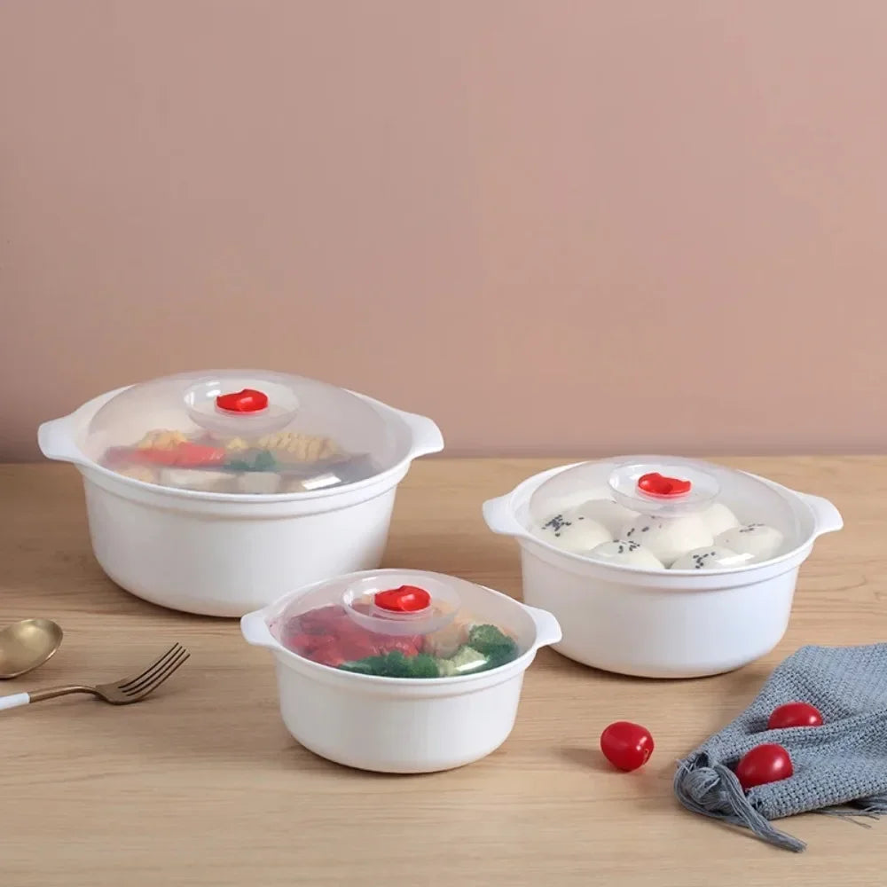 Microwave-Safe Heating Pot With Vented Lid – Eco-Friendly Soup, Rice & Steamed Food Container