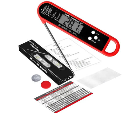 Digital Folding Meat Thermometer – Instant Read Kitchen Probe for BBQ, Oven, Water, Oil & Liquids
