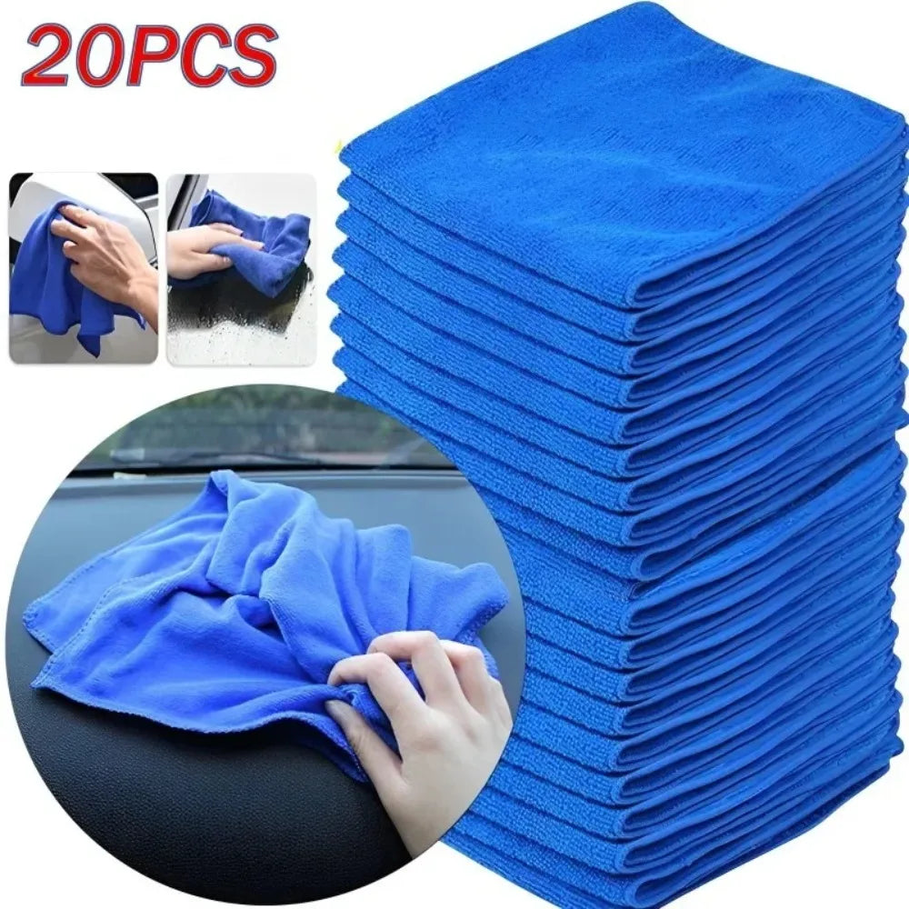 Microfiber Cleaning Towels – Ultra-Absorbent Car Wash, Polishing & Home Cleaning Cloths (1–20 PCS)