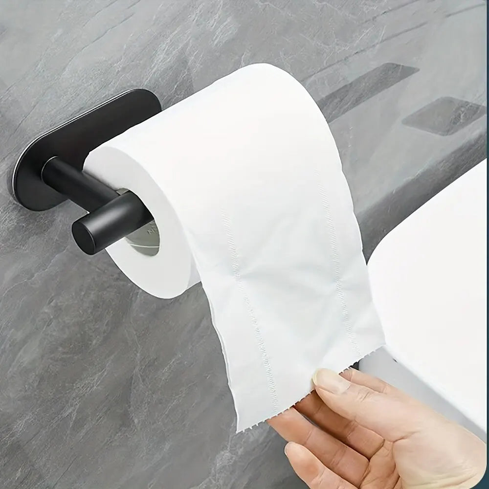 No-Drill Stainless Steel Toilet Paper Holder – Self-Adhesive Bathroom Tissue & Towel Dispenser for Home & Kitchen