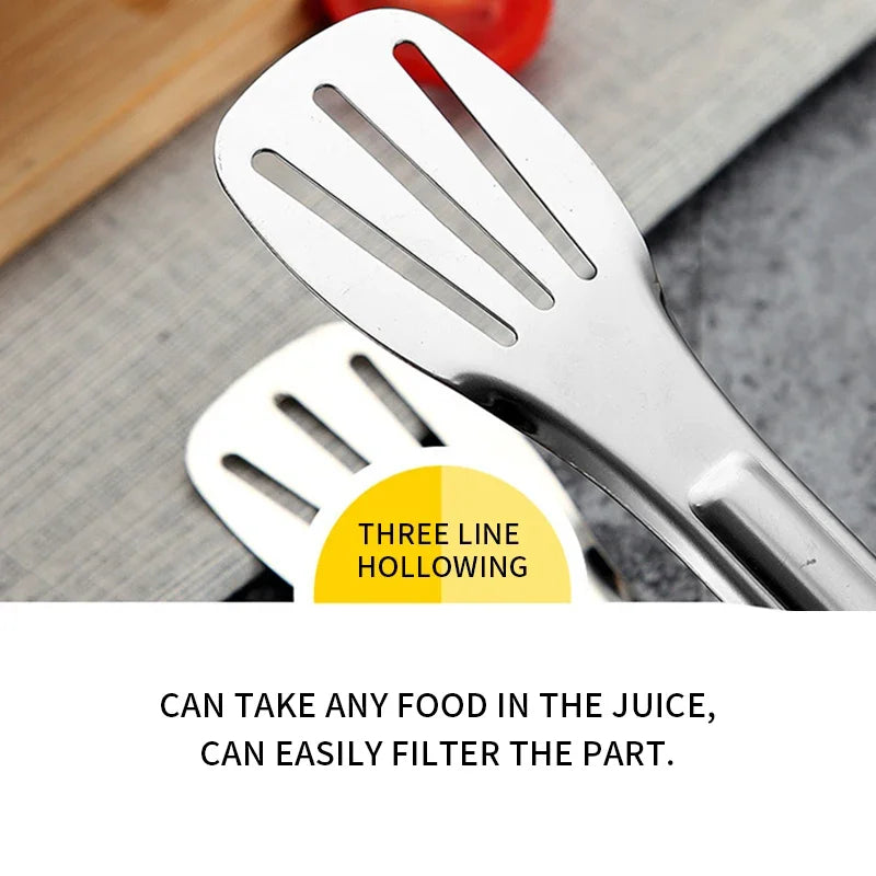 Stainless Steel Food Tongs – Heat-Resistant Kitchen Utensils for BBQ, Pastry, Salad & Buffet Serving