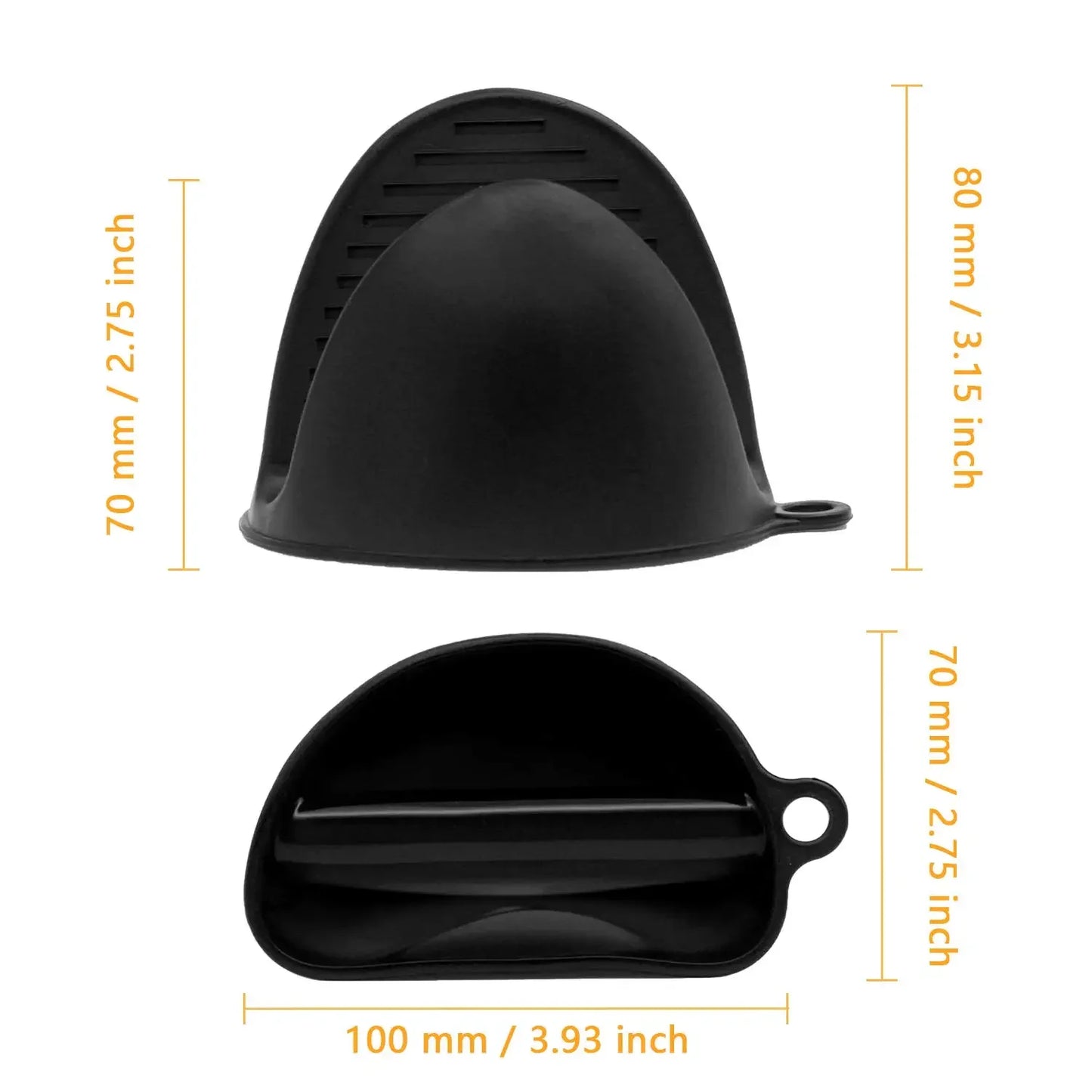 2pcs Silicone Heat-Resistant Oven Pinch Mitts – Anti-Scald, Non-Slip Pot Holder Clips