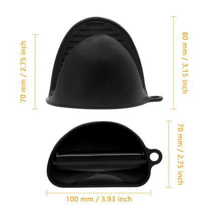 2pcs Silicone Heat-Resistant Oven Pinch Mitts – Anti-Scald, Non-Slip Pot Holder Clips