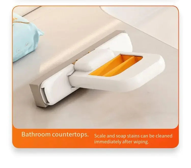 Handheld Foldable Sponge Mop Portable Wet and Dry Dual-Use Water Absorbent Mop Floor Cleaner Bathroom Kitchen Cleaning Tool