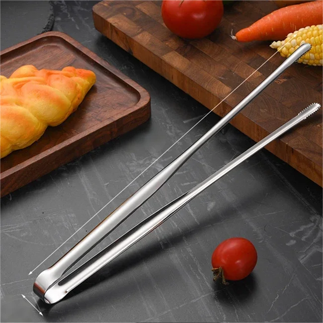 Stainless Steel Grill Tongs – Non-Slip Food Clip for BBQ, Cooking & Serving