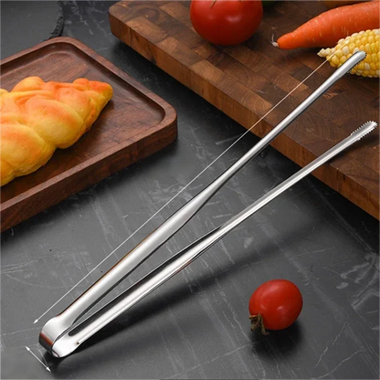 Stainless Steel Grill Tongs – Non-Slip Food Clip for BBQ, Cooking & Serving