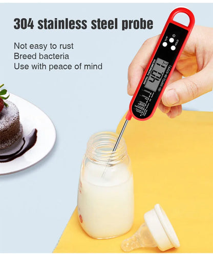 Digital Folding Meat Thermometer – Instant Read Kitchen Probe for BBQ, Oven, Water, Oil & Liquids