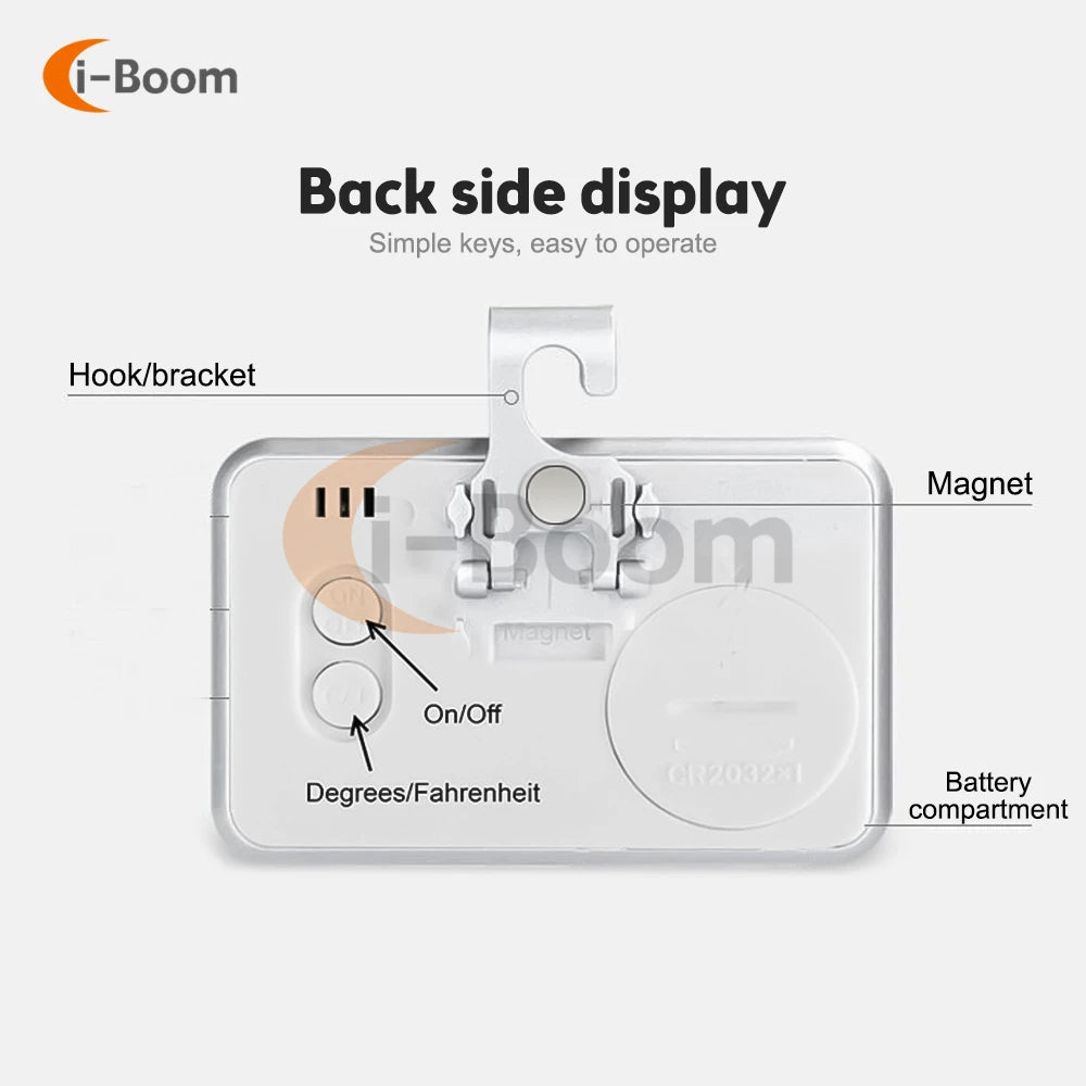 Electronic Refrigerator Thermometer – Magnetic Digital Temperature Monitor with Automatic Frost Alarm