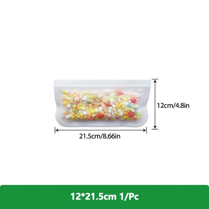 Reusable PEVA Ziplock Storage Bags – BPA-Free, Leak-Proof Freezer & Lunch Bags (1/5/10 Pcs)