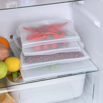 Reusable PEVA Ziplock Storage Bags – BPA-Free, Leak-Proof Freezer & Lunch Bags (1/5/10 Pcs)