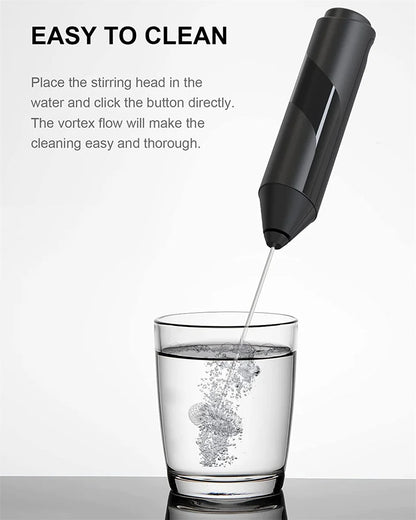 Electric Milk Frother Foam Maker – Portable Battery-Powered Coffee Mixer & Drink Whisk