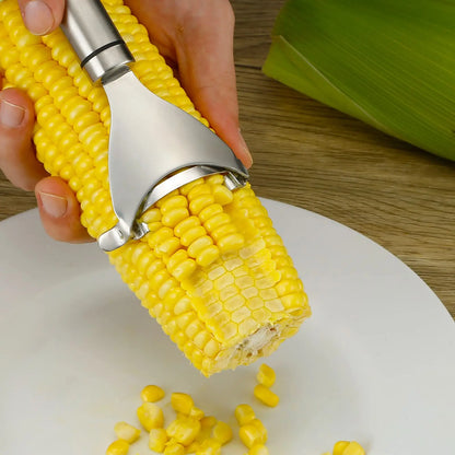 Stainless Steel Corn Peeler & Stripper – Quick Cob Cutter, Kernel Remover & Planer Tool for Easy Corn Prep