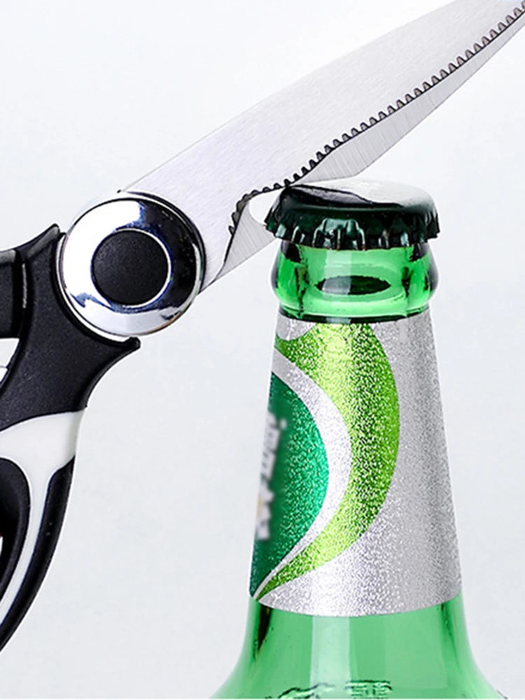 Multi-Functional Stainless Steel Kitchen Scissors – Heavy-Duty Poultry, Fish Bone & Food Prep Shears with Non-Slip Handle + Protective Cover