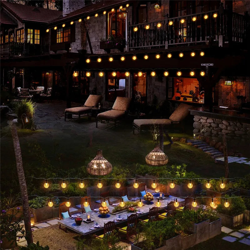 LED Solar Light String Outdoor Waterproof Christmas Decoration 200led Crystal Ball Camping Fairy Garland Garden Party Lamp