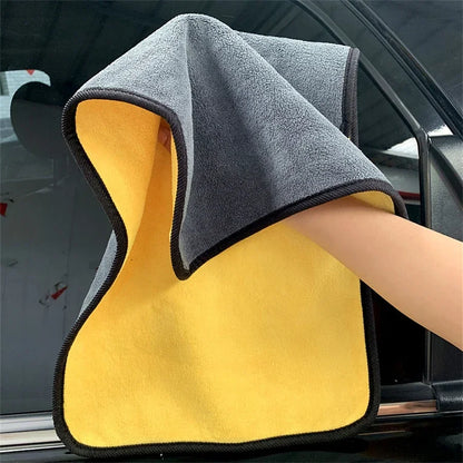 Thickened Double-Layer Microfiber Cleaning Towels – Ultra-Soft Car Wash & Home Cleaning Cloths (1/2/6 PCS)