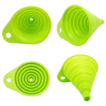 Mini Foldable Silicone Funnel – Collapsible Portable Funnel for Fuel, Oil, Kitchen Use & Liquids (Food-Grade Silicone)