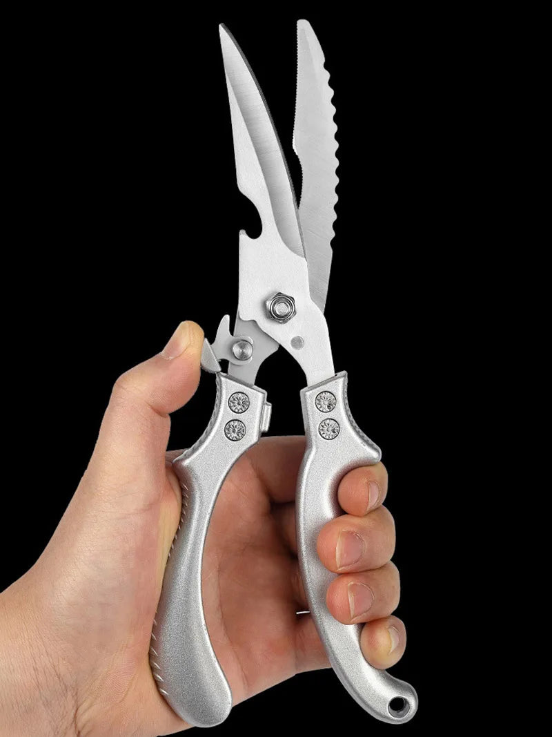 Professional Chicken Bone Scissors – Upgraded Heavy-Duty Poultry Shears for Chicken, Turkey, Fish, Meat & Vegetables (Stainless Steel)