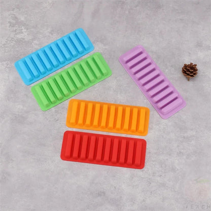 10-Grids Silicone Ice Stick Mold – Non-Stick Long Strip Ice Cube Tray for Ice, Jelly, Chocolate & DIY Baking