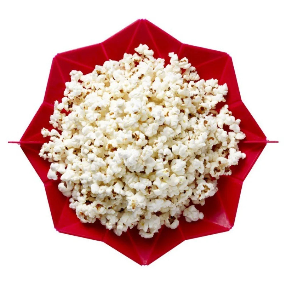 High-Quality Foldable Silicone Popcorn Bowl – Large Capacity Microwave Popcorn Maker
