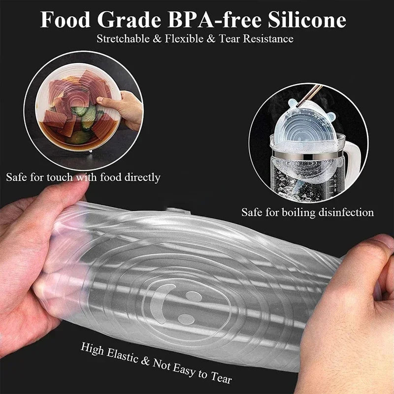 Reusable Silicone Stretch Lids – Fresh-Keeping, Airtight, Leakproof Food Covers