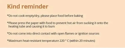 50PCS Round Disposable Air Fryer Paper Liners – Non-Stick, Oil-Proof, Heat-Resistant