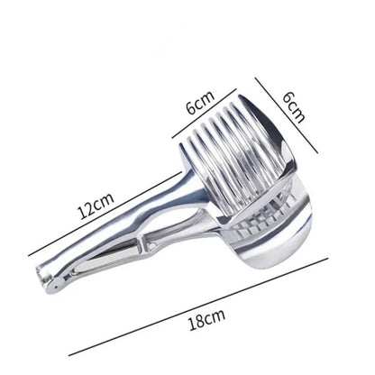 Stainless Steel Handheld Fruit Slicer Clip – Lemon, Orange, Tomato & Onion Cutter