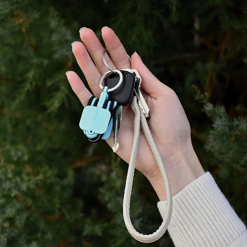 Portable Hair Tie Holder Keychain – Stylish Hair Tie Organizer with O-Shaped Buckle for On-the-Go Storage