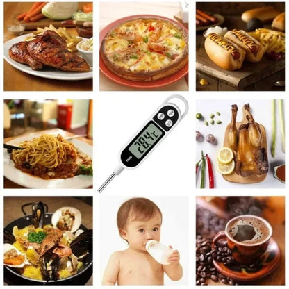 TP300 Digital Food Thermometer – Instant-Read Probe Thermometer for Meat, Oil, BBQ & Cooking
