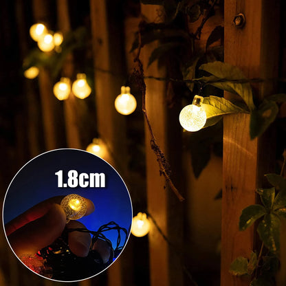 Outdoor Solar Crystal Ball String Lights – 200 LED Waterproof Fairy Garland for Christmas, Garden, Camping & Parties (IP65)