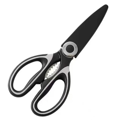 Multi-Functional Stainless Steel Kitchen Scissors – Heavy-Duty Poultry, Fish Bone & Food Prep Shears with Non-Slip Handle + Protective Cover