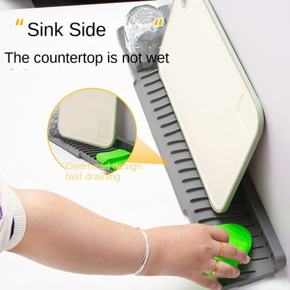 45cm Silicone Faucet Drain Mat – Anti-Slip Sink Splash Guard & Kitchen Sink Holder (Modern Farmhouse Decor)